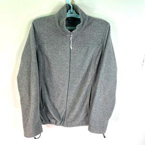 Bass Pro Shop Full Zip Pullover Fleece Sweater Jacket Adult Size L Gray Naturals